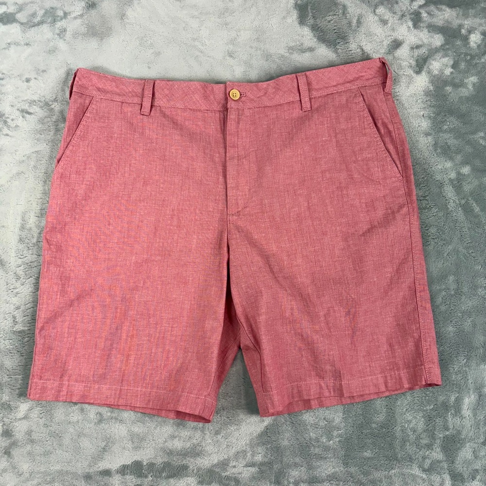 IZOD Saltwater Classic Fit Chambray Shorts Mens Size 40 Stretch Pink NWT
